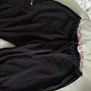 Black koi scrub pants